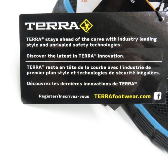 Terra Womens Black Blue Mesh Lace-Up Safety Shoes Slip-Resistant Soles 6 NEW - Picture 4 of 8